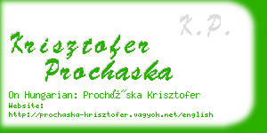 krisztofer prochaska business card